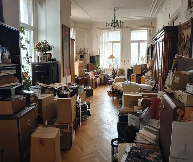 Vorher: vollgestelltes Wohnzimmer